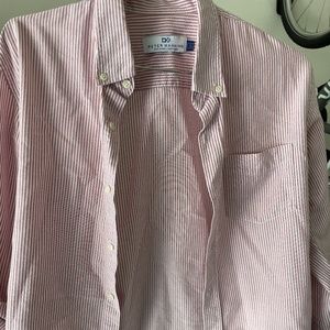 Peter Manning Size 3 Pink/white-striped casual button up shirt